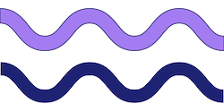 Illustration of two wavy lines
